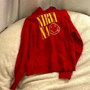 Red preppy nirvana sweatshirt